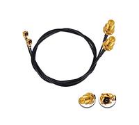 Vecys 2PCS U.F.L1 a RP-SMA Hembra de Baja Pérdida de Cable Coaxial 20" /50CM U.F.L1 1.13mm Mini-Coaxial Pigtail Cable para Routers Inalámbricos Mini PCIE Tarjetas de Red PCI Wi-Fi WAN Repetidor