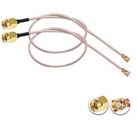 Vecys 2PCS U.F.L1 a SMA Cable Coaxial Macho de Baja Pérdida 12" /30CM U.F.L1 RG178 Cable Coaxial Flexible Para Enrutadores Inalámbricos Mini Tarjetas de Red PCIE Repetidor WAN de Wi-Fi PCI
