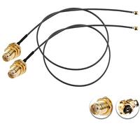 Vecys 2PCS U.F.L1 a SMA Hembra Cable Coaxial de Baja Pérdida 12" /30CM U.F.L1 1.13mm Mini-Coaxial Pigtail Cable para Routers Inalámbricos Mini PCIE Tarjetas de Red PCI Wi-Fi WAN Repetidor