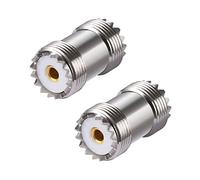 Vecys 2PCS UHF Adaptadores SO-239 UHF Hembra a Hembra Adaptador de Cable Coaxial PL-259 Conector para Radioaficionados