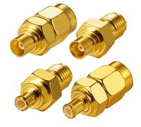 Vecys 4 Piezas SMA a MCX Adaptador 4 Tipos Kit 50 Ohm SMA a MCX Adaptador Coaxial RF para Antena 4G LTE WiFi Sistema GPS Inalámbrico WLAN
