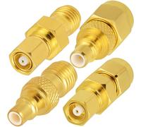 Vecys 4 Piezas SMA a SMC 4 Tipo Kit de Adaptador 50 Ohm SMA a SMC Adaptador Coaxial RF para Antena Cable Coaxial de Radio