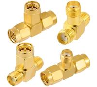 Vecys 4 Piezas SMA Adaptador Divisor en T 3 Viás Adaptador SMA Conector Kit 4 Tipo 50 Ohm