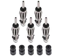 Vecys 5 Piezas Conectores DIN Macho de Radio DIN Conector de Antena Coche FM Am Universal de Cobre para Cable Coaxial de Extensión RG174