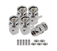 Vecys 5PCS BNC Macho en Ángulo Recto Crimpado Conectores 50 Ohm BNC Macho Crimpado Conector para RG316 RG174 RF Coaxial Cable