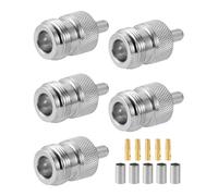 Vecys 5PCS N Hembra Conectores 50 Ohm N Hembra Crimp RF Coaxial Conector para RG58 VLMR195 RG142 RG400 Baja pérdida Coaxial Cable