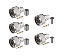 Vecys 5PCS N Macho Conectores 50 Ohm N Macho Crimp RF Coaxial Conector Enchufe para VLMR400 Belden 9913 RG8 RF Coaxial Cable