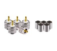 Vecys 5PCS PL-259 UHF Conectores Macho50 Ohm PL259 Enchufe Macho Soldadura Crimp RF Adaptador Conector Coaxial para RG-8 RG-213 VLMR-400 RG8x RG59 Cable Coaxial CompatibleCon Radioaficionado