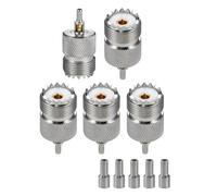 Vecys 5PCS SO-239 UHF Hembra Conectores 50 Ohm SO239 Hembra Jack Crimp RF Coaxial Conector Adaptador para RG174 RG316 Baja Pérdida Coaxial Cable Compatiable con Radioaficionados