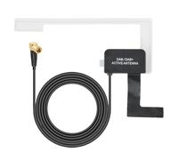 Vecys Active Dab Dab + Antena Radio Coche Antena Parche Montaje Vidrio Adaptador SMB Antena Radio FM/Am RG174 Cable 3m 9,8ft Compatible con Radio Digital Pioneer Clarion Kenwood Alpine JVC
