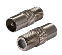 Vecys Adaptador de Cable Coaxial Antena de Tipo F Hembra a TV Macho para Sintonizador DVB-T T2, Adaptador de Antena para Ariel BK LED 4K 3D UHD (2PCS)