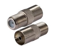 Vecys Adaptador de Cable Coaxial Antena de TV Tipo F Hembra a Hembra de TV Adaptador de Antena para Sintonizador DVB-T T2 para Ariel BK LED 4K 3D UHD (2PCS)