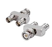 Vecys Adaptador Divisor de 3 Vías Tipo Y con Conector Macho BNC a Conector Hembra Doble Tipo F para Antena BNC Antena CB 4G Radioaficionado Vídeo HD HDTV (2 Piezas)