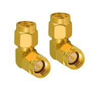 Vecys Adaptador SMA Adaptador SMA Macho a Macho en Ángulo Recto de 90 Grados 4G LTE Coaxial RF para Jack 2G 3G 4G Antena Router WiFi Red WLAN Inalámbrica (2 pcs)