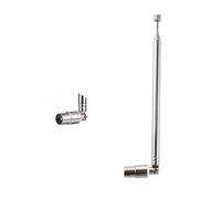 Vecys Antena Telescópica con Conector TV Macho Antena Telescópica de 7 Secciones 71.5 CM/28 IN para Recepción de TV DVB-T DVB-T2 FM y Am Estéreo