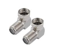 Vecys Antena Tipo F Adaptador de ángulo Recto Tipo F Macho a Hembra Conector de 90 ° para Televisores Montados en la Pared Placas de Pared(2 Piezas)