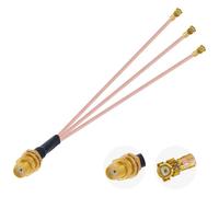 Vecys Cable Coaxial SMA Hembra a Triple U.F.L1 Hembra Conector RF Cable Divisor U.F.L1 Conector SMA de Baja Pérdida de 50 Ohmios RG178 de 7.9IN/20CM