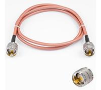 Vecys Cable Coaxial UHF Macho PL-259 a UHF Macho PL-259 de Baja Pérdida Cable Puente UHF RG400 3FT/1M para Walkie Talkie Radio CB Medidor de Analizador de Antena