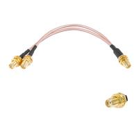 Vecys Cable Divisor SMA Conector SMA Hembra a Doble Hembra Cable Coaxial RF Divisor de 3 Vías Tipo Y RG316 15CM/6In para Routers Inalámbricos Tarjetas de Red Mini PCIE Adaptadores Wi-Fi PCI y