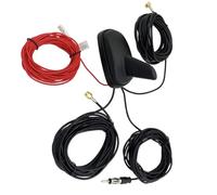 Vecys DAB DAB + FM/AM GPS Antena de Coche Aleta de Tiburón FM/AM GPS Antena de techo de coche Amplificador de señal SMB a SMA a DIN Adaptador 5M RG174 Cable