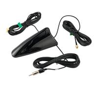 Vecys Dab FM/Am Antena GPS para Coche Aleta Tiburón Antena Radio Coche Amplificador Señal SMA a SMB a DIN Enchufe Techo Coche Cable 5m RG174 para Coche Vehículo Radio FM/Am Radio Digital