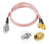 Vecys F Hembra a Doble SMA Macho Conector RF Cable Coaxial Tipo F Conector Cable Pigtail 50 Ohm Baja Pérdida F a Doble SMA Conector Y Tipo RG316 11.8IN/30CM Cable de Extensión