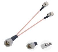 Vecys F Macho a Doble TS9 Macho de Ángulo Recto Conector Cable Coaxial RF Conector Tipo F Cable 50 Ohm Baja Pérdida F a Doble TS9 Conector Y Tipo RG316 6IN/15CM Cable Pigtail