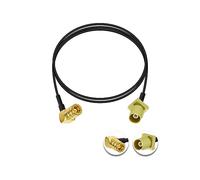 Vecys Fakra Curry Código K Macho a SMB Hembra Cable Adaptador de ángulo Recto RG174 3.3ft/1m Compatible con el Coche del Vehículo de Radio Estéreo Receptor Sintonizador