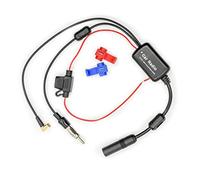 Vecys FM/Am Dab Dab + Amplificador de señal Amplificador aéreo de Coche Enchufe SMB a Conector DIN 12V Adaptador Divisor Antena de Radio Digital Amplificador de camión Audio de Coche Estéreo Dab