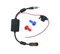 Vecys FM/Am Dab Dab+ Antena Coche Amplificador de Señal DIN Hembra a DIN Macho Adaptador 12V Digital Radio Antena Splitter Amplificador Antena con Anillo Magnético para Audio Stereo Digital Car Radio