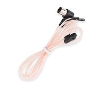 Vecys FM Antena de Radio FM Antena Interior Rosa FM Antena Tipo T Adaptador Enchufe F 2m Compatible con Receptor Estéreo Amplificador de Casa Radio de Coche
