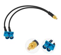 Vecys MCX Macho a Doble Fakra Z Macho Conector Cable Coaxial de 50 Ohmios RG174 11.81 IN/30 CM MCX a Doble Fakra Z Cable Puente de Extensión de Baja Pérdida(1Pieza)