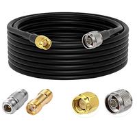 Vecys N a SMA Jumper N Macho a SMA Macho Baja Pérdida Cable Coaxial RG58 32.8FT/10M + 2PCS Adaptadores Kit para 3G 4G 5G LTE Antena Ham Radio GPS WiFi
