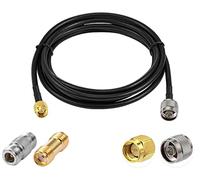 Vecys N Macho a SMA Macho Cable Coaxial de Baja Pérdida RG58 10FT/3M + 2PCS N SMA Adaptador Kit para 3G 4G 5G LTE Antena Ham Radio GPS WiFi