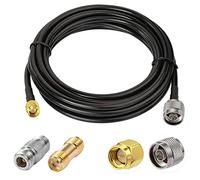 Vecys N Macho a SMA Macho Cable Coaxial de Baja Pérdida RG58 16.4FT/5M + 2PCS N SMA Adaptador Kit para 3G 4G 5G LTE Antena Ham Radio GPS WiFi