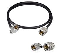 Vecys PL 259 Cable Jumper UHF Macho PL-259 a UHF Macho PL-259 Cable Coaxial Digital Baja Pérdida en Ángulo Recto RG58 23.6"/60CM para Walkie Talkie HAM y CB Radio SWR Medidor de Antena Analizador