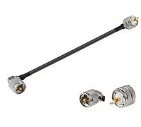 Vecys PL 259 Cable Jumper UHF Macho PL-259 a UHF Macho PL-259 Cable Coaxial Digital Baja Pérdida en Ángulo Recto RG58 12"/30CM para Walkie Talkie HAM y CB Radio SWR Medidor de Antena Analizador