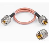 Vecys PL 259 Cable UHF Macho PL-259 a UHF Macho PL-259 Cable Coaxial de Baja Pérdida UHF Jumper Cable PL-259 RG400 12"/30CM para Walkie Talkie CB Radio SWR Medidor de Antena Analizador