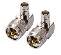 Vecys PL259 UHF Macho a Hembra BNC ángulo Recto de 90 Grados Adaptador de Antena para CB Antena de Radioaficionado Walkie Talkie de Mano de Radio de Dos vías SO 239 Coaxial (2 pcs)