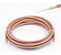 Vecys RG400 Cable Coaxial RF de Baja Pérdida 49.2FT/15M Marrón Cobre Plateado Doble Blindaje