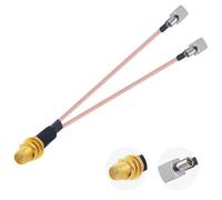 Vecys RP SMA Hembra a Doble TS9 Macho de Ángulo Recto Conector Cable Coaxial RF TS9 Cable de Puente 50 Ohm Baja Pérdida RP SMA a Doble TS9 Y Tipo RG316 6IN/15CM Cable Pigtail