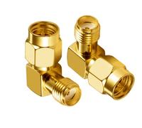 Vecys SMA Adaptador Macho a Hembra Adaptador de ángulo Recto 90° 4G Adaptador para Cable coaxial RF Tarjeta PCI 2G 3G 4G Antena WiFi Router Red inalámbrica WLAN (2 Piezas)
