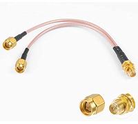 Vecys SMA Cable Divisor RP-SMA Hembra a Doble Conector SMA Macho Cable Coaxial 3 Way Splitter V-Type RG316 6"/15CM para 2G 3G 4G LTE Enrutador Antena Módem Puerta Enlace MiFi Hotspot Móvil