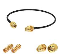 Vecys SMA Cable SMA Macho a SMA Hembra Mamparo RG174 12" /30CM RF Cable Coaxial + Kit de Adaptadores SMA de 2 Piezas para Adaptador Inalámbrico de Potenciador de Señal de Antena de Enrutador