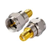 Vecys SMA Conector Adaptador SMA Hembra a Tipo F Macho Conector de Cable Coaxial Adaptador Recto para FM Radio DAB Antena WIFI CATV TV Antena Aérea Redes Modems(2 pcs)