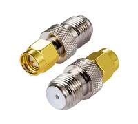 Vecys SMA Conector Adaptador SMA Macho a Hembra Tipo F Conector de Cable Coaxial Adaptador Recto para FM Radio Dab Antena WiFi CATV TV Antena Aérea Redes Modems(2 pcs)