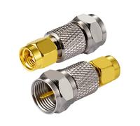Vecys SMA Conector Adaptador SMA Macho a Tipo F Macho Conector de Cable Coaxial Adaptador Recto para FM Radio Dab Antena WiFi CATV TV Antena Aérea Redes Modems(2 pcs)