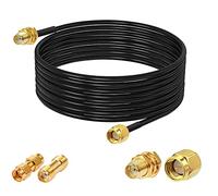 Vecys SMA Macho a Hembra Mamparo RG174 16.4ft /5M RF Cable Coaxial + Kit de Adaptadores SMA de 2 Piezas para Adaptador Inalámbrico de Potenciador de Señal de Antena de Enrutador