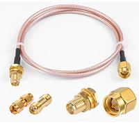 Vecys SMA Macho a Hembra Mamparo RG316 20" /50CM RF Cable Coaxial + Kit de Adaptadores SMA de 2 Piezas para Adaptador Inalámbrico de Potenciador de Señal de Antena de Enrutador