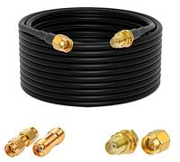 Vecys SMA Macho a Hembra Mamparo RG58 32.8ft /10M RF Cable Coaxial + Kit de Adaptadores SMA de 2 Piezas para Adaptador Inalámbrico de Potenciador de Señal de Antena de Enrutador